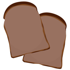 ブラウンブレッド・食パンのイラスト素材　ベクター