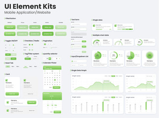 Vector UI Elements kit for website template and Mobile Application - obrazy, fototapety, plakaty