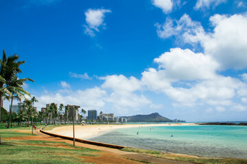 Waikiki Beach, shore of the island