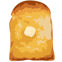 焼きたてバタートーストのイラスト素材　ベクター