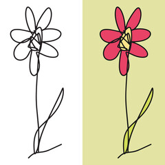 Hand drawn flower vector illustration, editable vector file for all your graphic needs.