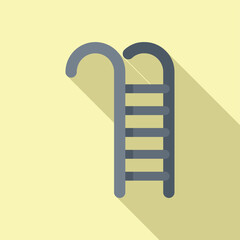 Pool ladder icon flat vector. Water cleaning. Summer vacation