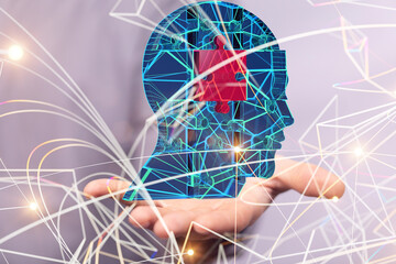 Mind, brain power and energy concept.