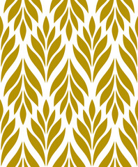 Geometric seamless pattern with leaves. Abstract floral background. Vector illustration.