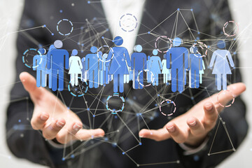 Global network. Blockchain. 3D illustration. Neural networks and artificial intelligence. Abstract  3d