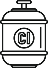 Pool chlorine tank icon outline vector. Water cleaning. Family outdoor