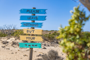 Colorful sign with message 