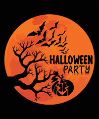 Happy Parte ,Happy Halloween, Moon Vector,  Tee Vector,  Happy Halloween  T Shirt,  Happy Halloween  Svg , Happy T Shirt , Halloween   T Shirt