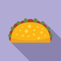 Taco food icon flat vector. Mexican food. Tacos menu