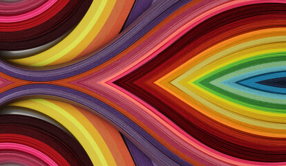 Abstract color wave rainbow strip line paper horizontal background.