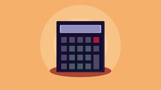 calculator math device digital animation