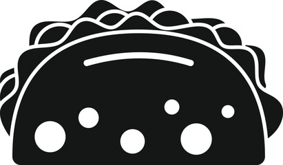 Cooked taco icon simple vector. Mexican food. Tacos meat