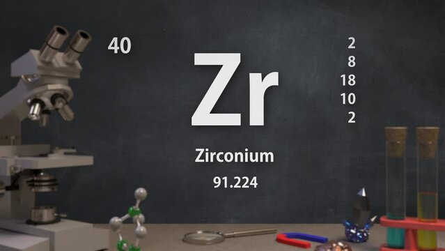 Element 40 Zr Zirconium of the Periodic Table Infographic