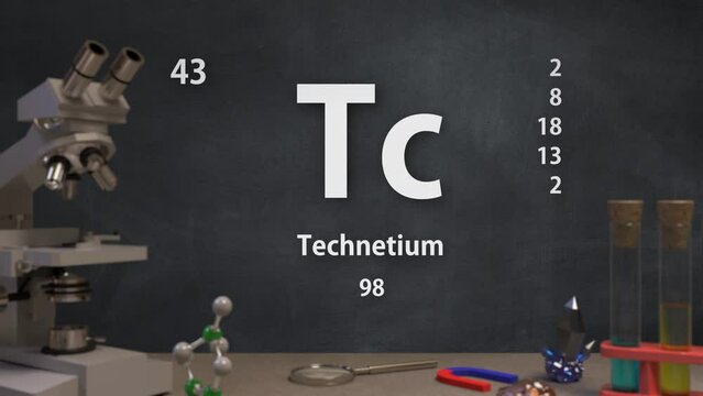 Element 43 Tc Technetium of the Periodic Table Infographic.