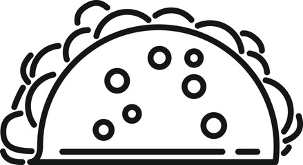 Cheese taco icon outline vector. Mexican food. Tacos beef