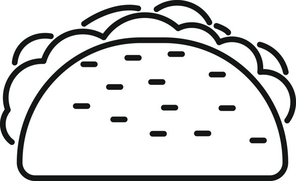 recommend clip art: Wrap taco icon outline vector. Mexican food. Meal cooked