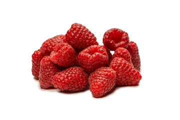 Tasty raspberries isolated on  white background.