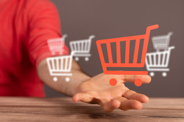 Shopping Cart Flat Design E-Commerce Icon