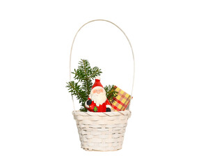 Fototapeta na wymiar basket with Santa Claus