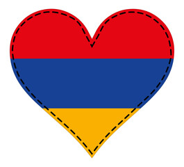 Heart in patchwork technique Flag of the Republic of Armenia