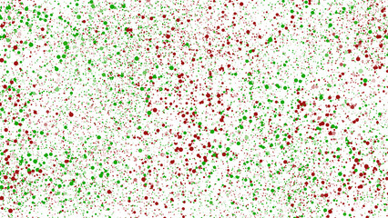 Semi-transparent isolated red green and white dot splatter overlay