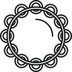 Play tambourine icon outline vector. Music samba. Musical instrument