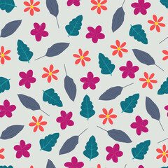 Fototapeta premium Creative trendy vector seamless floral ditsy pattern design. Modern elegant repeating blooming flowers and foliage background for printing and textile