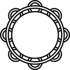 Samba tambourine icon outline vector. Music drum. Carnival instrument