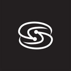 S Letter tech internet logo vector image