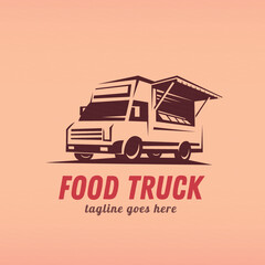 food truck stylized logo template