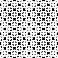 Black and white seamless pattern texture. Greyscale ornamental graphic design. Mosaic ornaments. Pattern template. Vector illustration. EPS10.