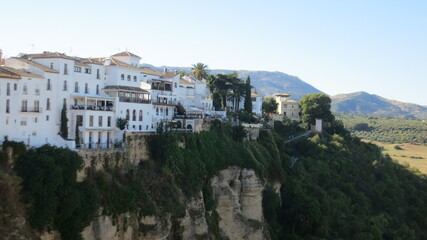 Fototapeta na wymiar Homes on the Edge of a cliff Ronda Spain