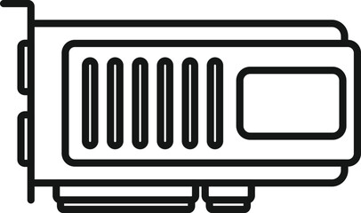 Gpu board icon outline vector. Computer card. Chip fan