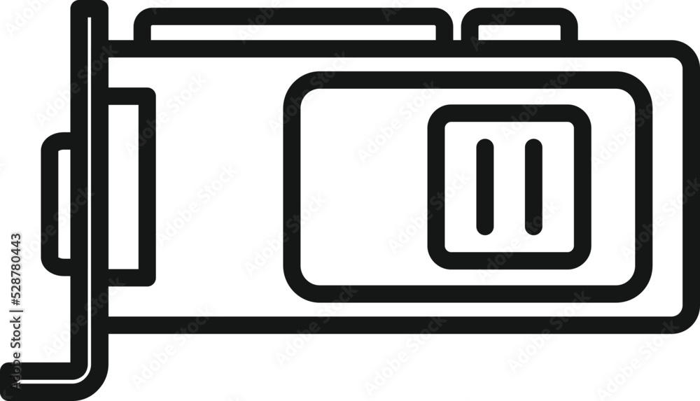 Poster gpu hardware icon outline vector. computer card. cpu chip