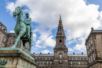 Fototapeta na wymiar Christiansborg Palace in Copenhagen. Danish Parliament Folketinget.