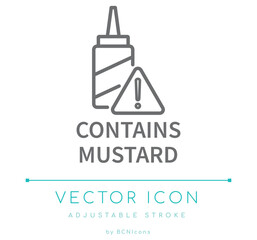 Contains Mustard Warning Line Icon