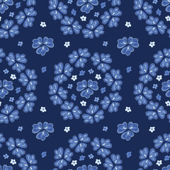 Vector seamless pattern with decorative flower circles. Fancy design with flowers.