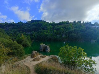 lake and mountains