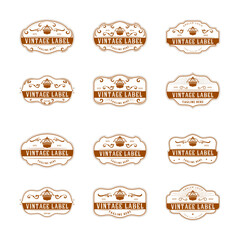 jewelery frame set. luxury decoration frame for product label in old ornate style.