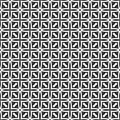 Black and white seamless pattern texture. Greyscale ornamental graphic design. Mosaic ornaments. Pattern template. Vector illustration. EPS10.
