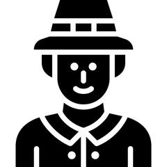 pilgrim man solid icon