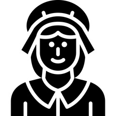 pilgrim woman solid icon