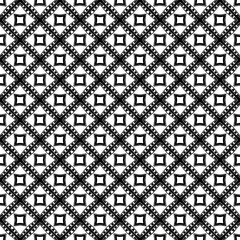 Black and white seamless pattern texture. Greyscale ornamental graphic design. Mosaic ornaments. Pattern template. Vector illustration. EPS10.