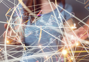 Working With New Modern Computer Show Social Network