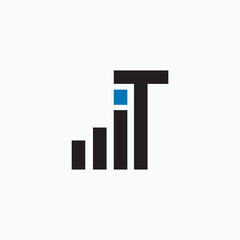 IT TI Letter connect wifi investmen logo vector image