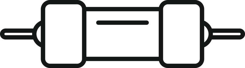 Electric resistor icon outline vector. Capacitor chip. Central component
