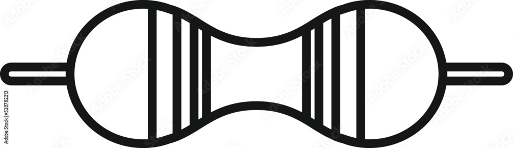 Poster chip resistor icon outline vector. electrical circuit. computer energy