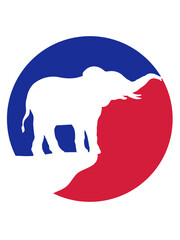 Vollmond Elefant Silhouette Klippe 