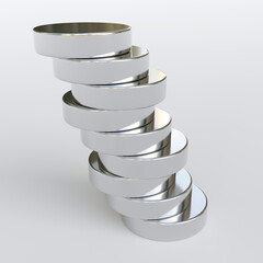 neodymium magnets isolated on white background. 3D Rendering