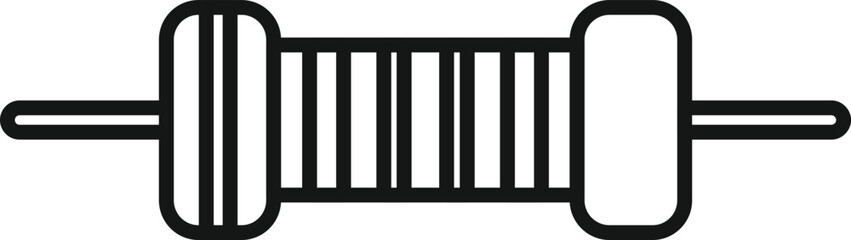 Power resistor icon outline vector. Electric circuit. Capacitor chip